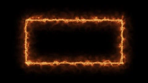 Strong Fire 4k Rectangle Animation Stock Footage 296797607