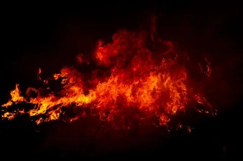 A strong fire in the open air Stock Photos