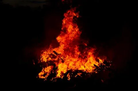 A strong fire in the open air Stock Photos