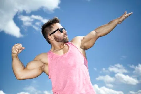 Strong fit man posing Stock Photos