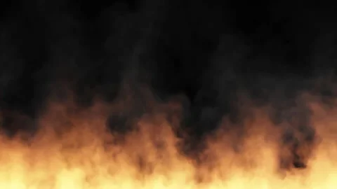 A strong flame at the bottom of the black screen blazes continuously, emitting Stock Footage 171695357