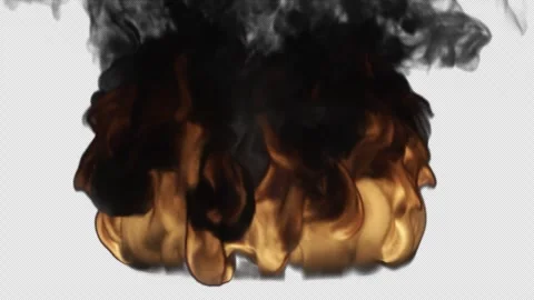 A Strong Flame Of Fire 4K Alpha Stock Footage 248441150