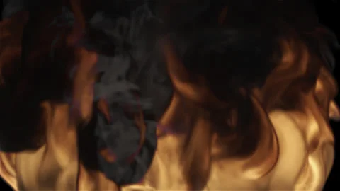 A Strong Flame Of Fire Close Up 4K Loop Stock Footage 250961351