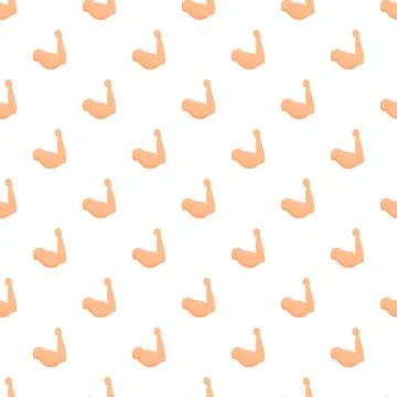Strong flexing bicep arm muscles seamless pattern Stock Illustration