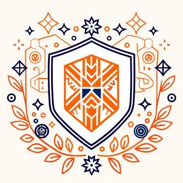 Strong Geometric Shield Logo Mark for Security and Protection Stock Illustration