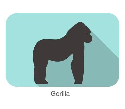 Strong gorilla standing and watching vector illustration Stock Illustration