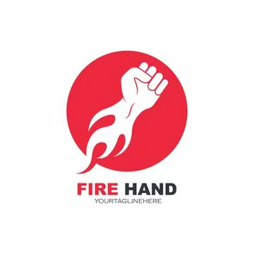 Strong hand with hot fire vector illustration Stock Illustration