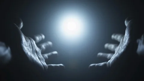 Strong hands close down over you closing off the light. Suffocation, claustropho Stock Footage 117800113