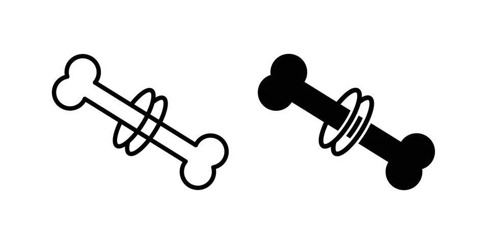 Strong healthy bones icon vector template set in black 스톡 일러스트