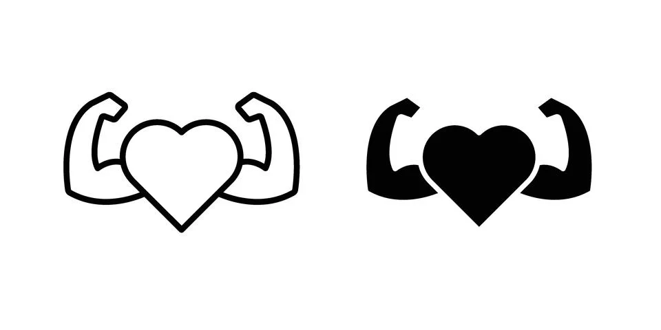 Strong heart icon for design projects and web UI Illustrazione stock