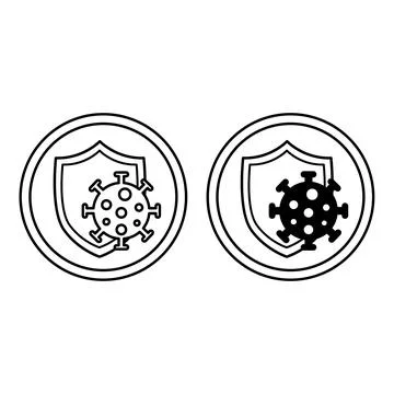 Strong Immunity Labels. Black and White Vector Icons. Cat's Food Properties.. Stock Illustration