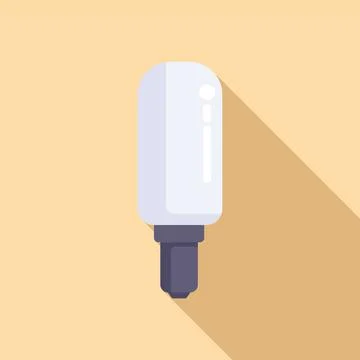 Strong light bulb icon flat vector. Regulate cellphone Stock Illustration