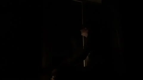 Strong lightning outside the window. Thunder and lightning outside the window Stock-Footage 275242827