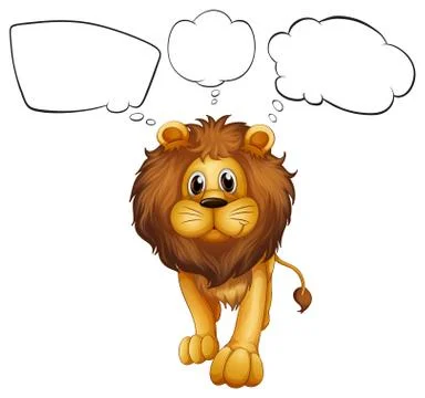 A strong lion with empty callouts Ilustración de archivo