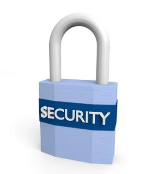 Strong lock with the word security on it Stock Illustration