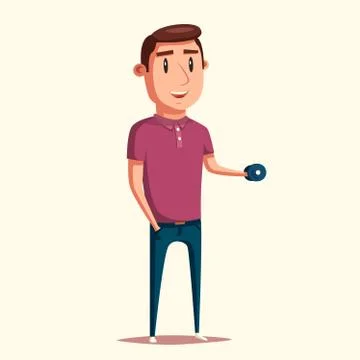 Strong man. Cartoon character. Vector illustration イラスト素材