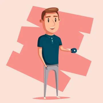 Strong man. Cartoon character. Vector illustration イラスト素材