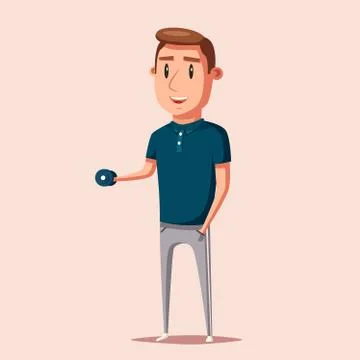 Strong man. Cartoon character. Vector illustration 스톡 일러스트
