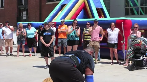 Strong Man: Crowd Cheering Stock Footage 68800979