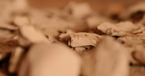 Strong man hands working with raw clay. Work close-up. Video stock 127395002