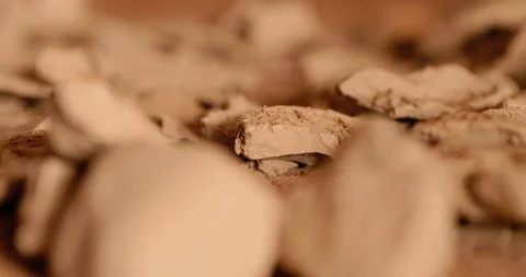 Strong man hands working with raw clay. Work close-up. Stock Footage 127395105