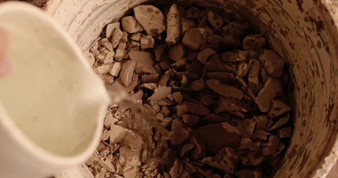 Strong man hands working with raw clay. Work close-up. Stock Footage 127395519