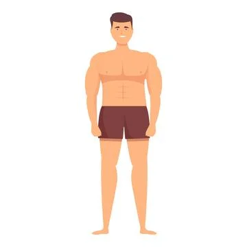 Strong man icon cartoon vector. Muscle arm Stock Illustration