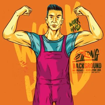 Strong Man Illustration Stock Illustration