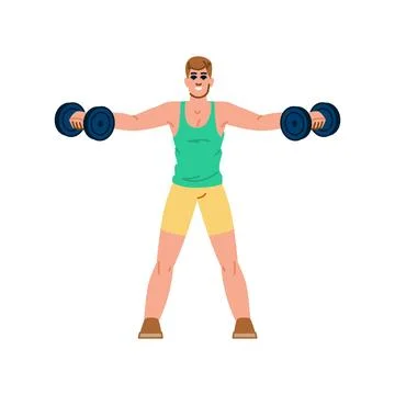 Strong man lifting weights during fitness training Ilustración de archivo