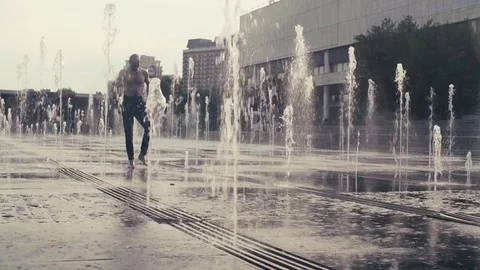 Strong man performing one-leg standing balance Stock Footage 79393341