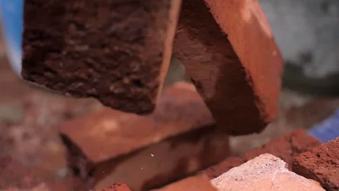 Strong man's hands building a house Stock Footage 76552284