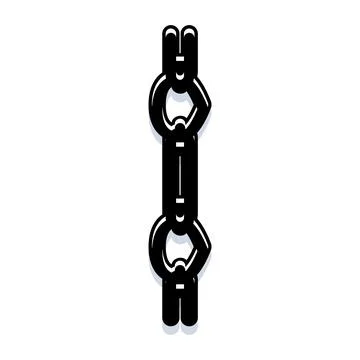 Strong metal chain link connection black and white Stock Illustration