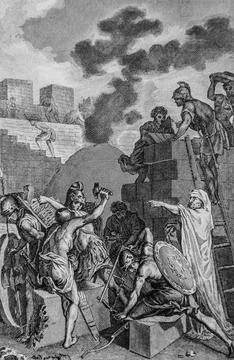 Strong that Nehemia is establishing between workers, Ancient Testament, the B Stock Illustration
