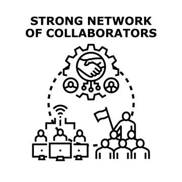 Strong network of collaborators concept vector illustration Stock Illustration