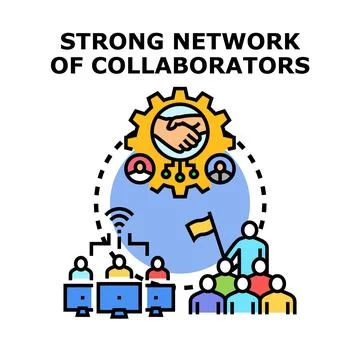 Strong network of collaborators concept vector illustration Stock Illustration