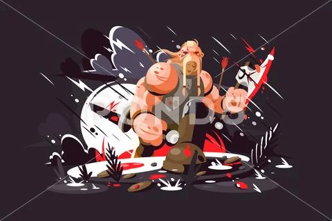 Strong norse warrior Stock Illustration