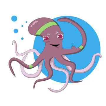 Strong octopus with wristband and headband gym Stock Illustration