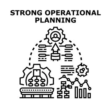 Strong operational planning optimizing business processes and strategy Stock Illustration