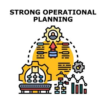 Strong operational planning optimizing business processes and strategy Stock Illustration