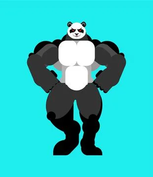 Strong panda. powerful chinese bear. vector illustration Stock Illustration