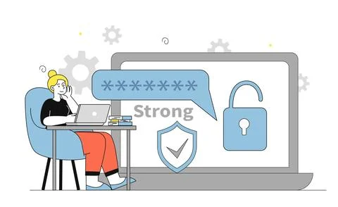Strong password concept. Vector illustration Stockillustratie