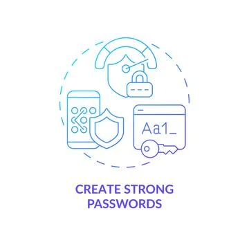 Strong password to save data blue gradient concept icon イラスト素材