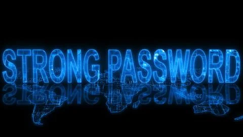 Strong password text technology earth map glowing Stock Photos