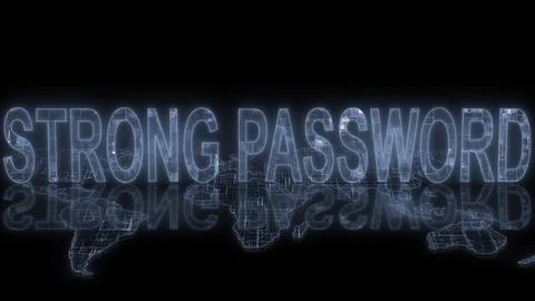 Strong password text technology earth map Stock-Fotos