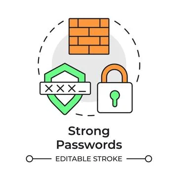 Strong passwords multi color concept icon Stock Illustration