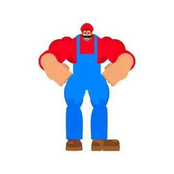 Strong plumber. powerful plumber Vector illustration Stock Illustration