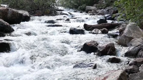 Strong River coming down the Mountains in Banff National Park Stock Footage 279889440