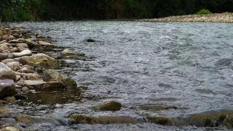 Strong river flow in nature Stock Footage 113332476