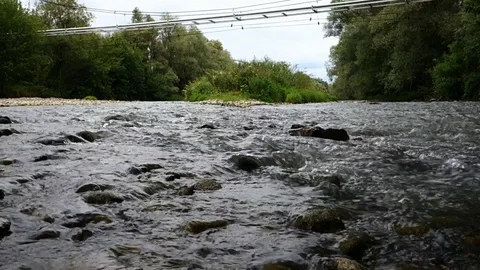 Strong river flow in nature Stock Footage 113332821