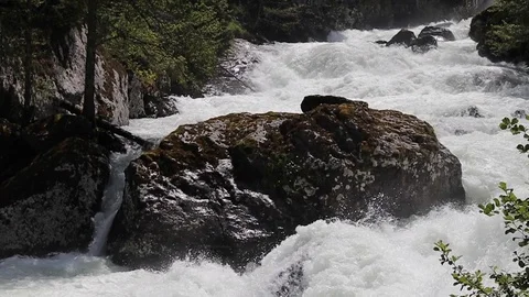 Strong River Flow Slow Motion 1 Stock Footage 113764843